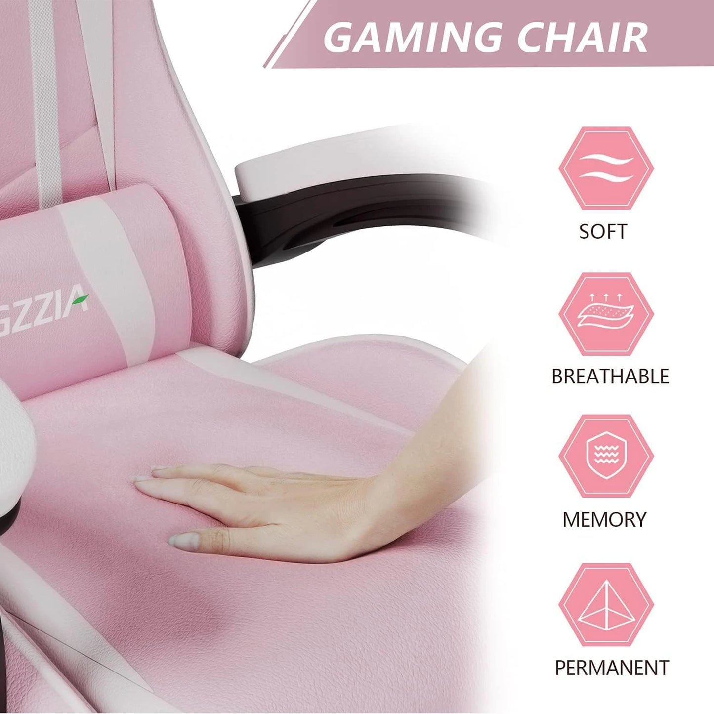 Ergonomic Gaming Chair with Lumbar Cushion & Headrest, Height-Adjustable Office Chair for Gamers - Multiple Color Options