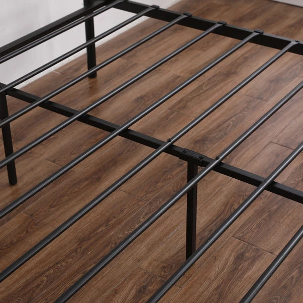 Curved Frame Iron Bed with Decorative Ball Detail