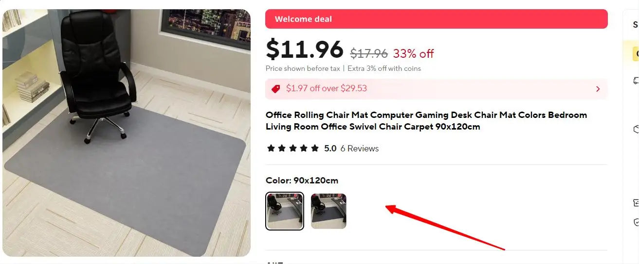 48"x36" Non-Slip Office Chair Mat - Floor Protector for Hard Surfaces
