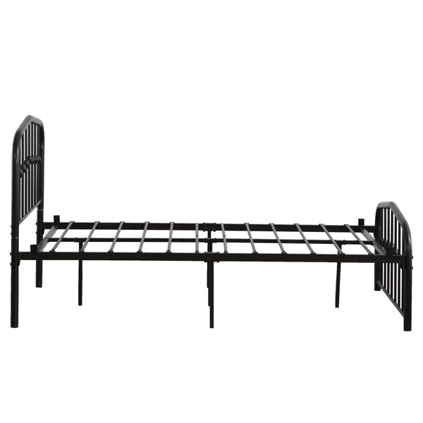 Curved Frame Iron Bed with Decorative Ball Detail