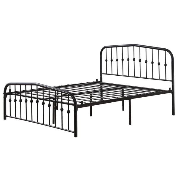 Curved Frame Iron Bed with Decorative Ball Detail