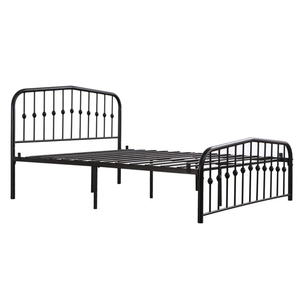 Curved Frame Iron Bed with Decorative Ball Detail