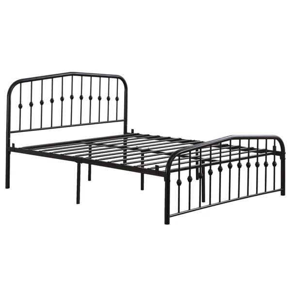 Curved Frame Iron Bed with Decorative Ball Detail