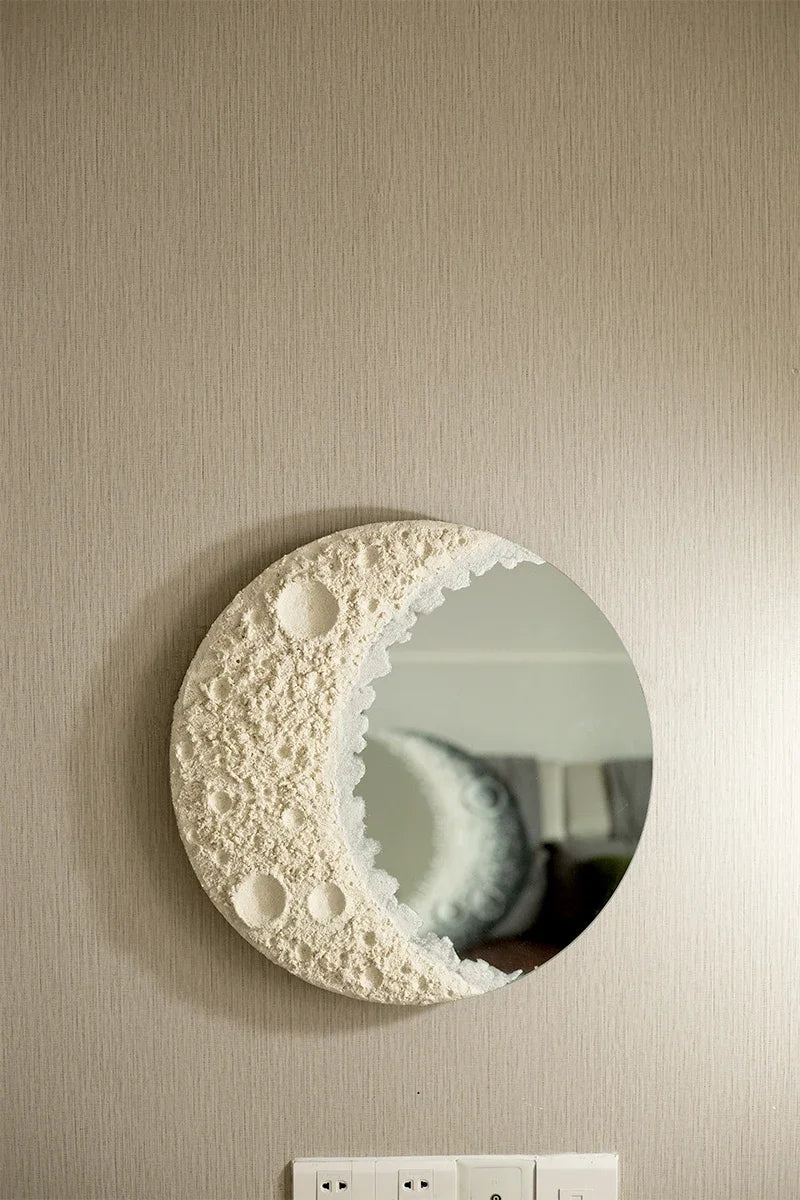 Round Nordic Wall Mirror Art Free Shipping Modern Design Moon Makeup Mirror Korean Dekoracyjne Lustra Bedroom Decoration CX649FT