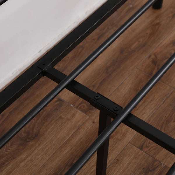 Curved Frame Iron Bed with Decorative Ball Detail