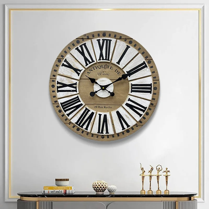 Sunburst Antique Style Wall Clock - Quartz Movement with Mute Feature