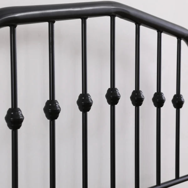 Curved Frame Iron Bed with Decorative Ball Detail
