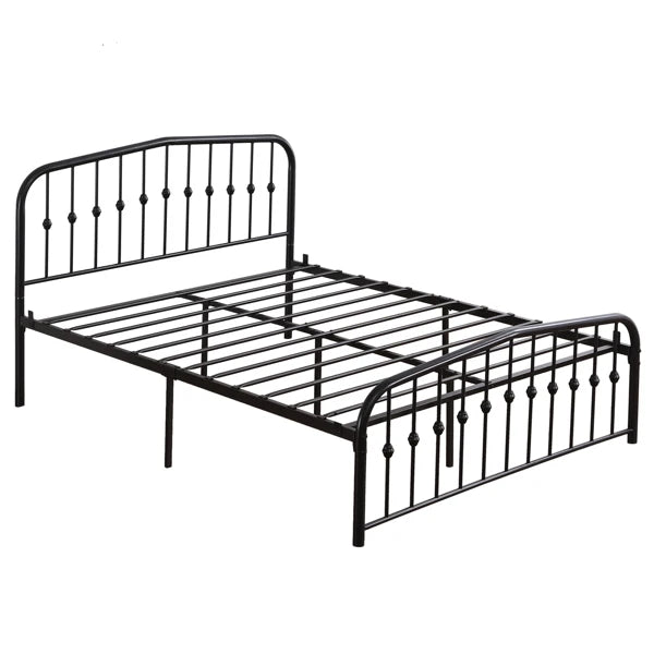 Curved Frame Iron Bed with Decorative Ball Detail