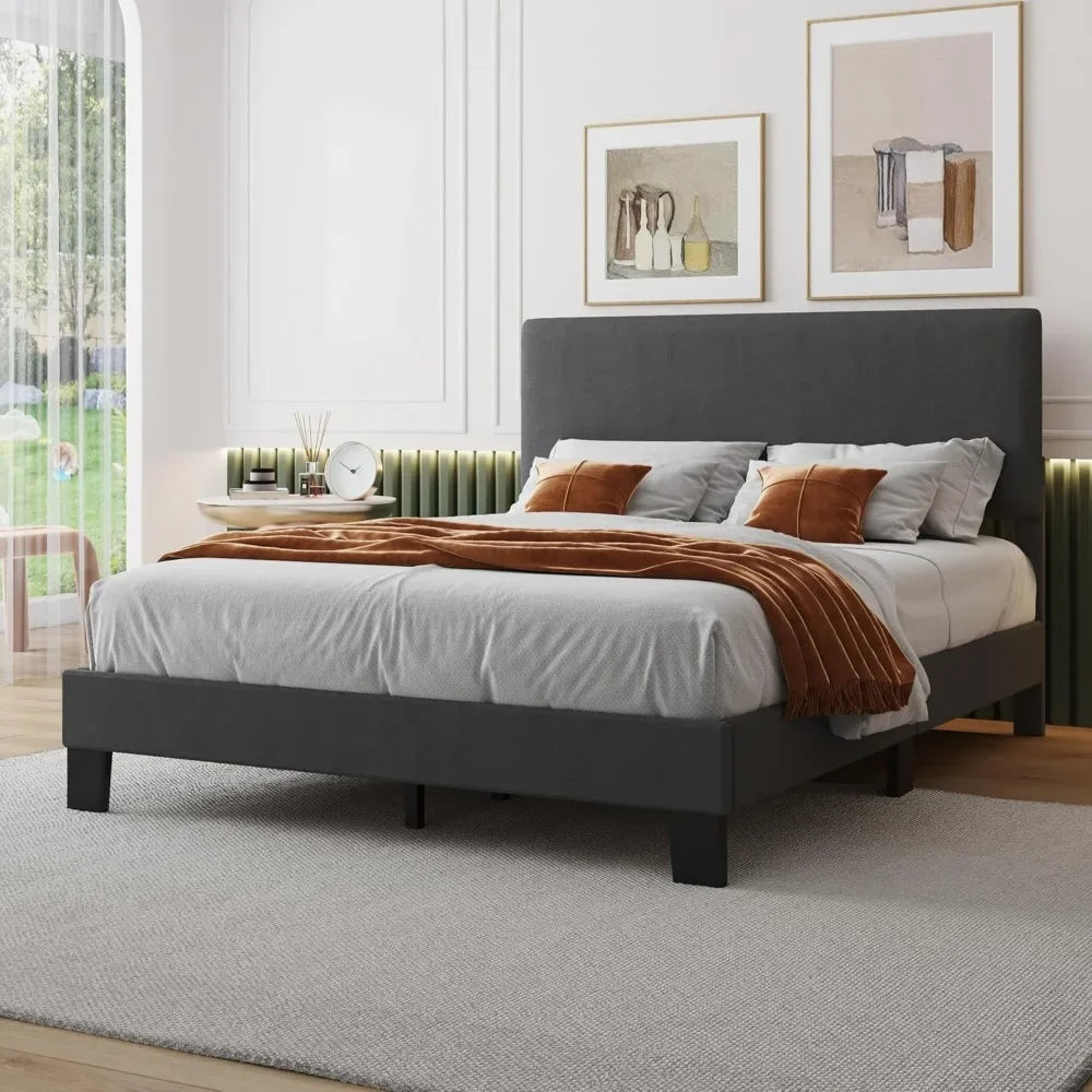 Adjustable Upholstered Bed Frame with Storage - Modern Style