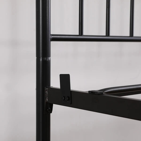 Curved Frame Iron Bed with Decorative Ball Detail