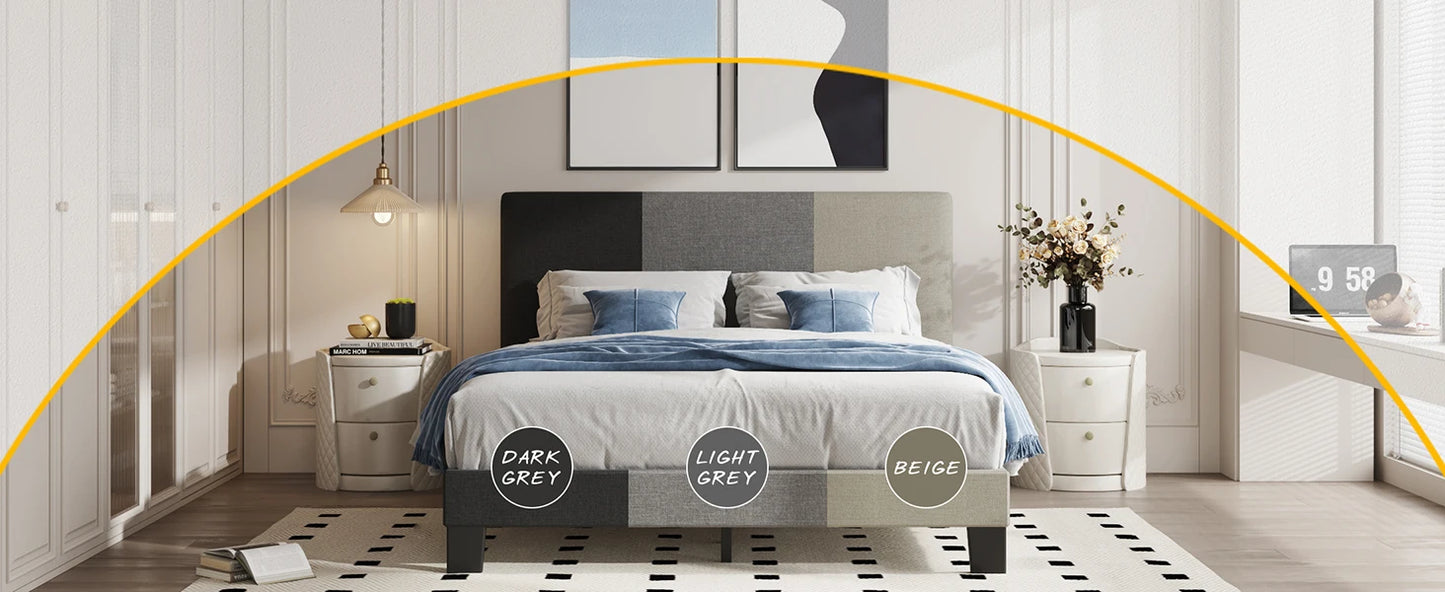 Adjustable Upholstered Bed Frame with Storage - Modern Style