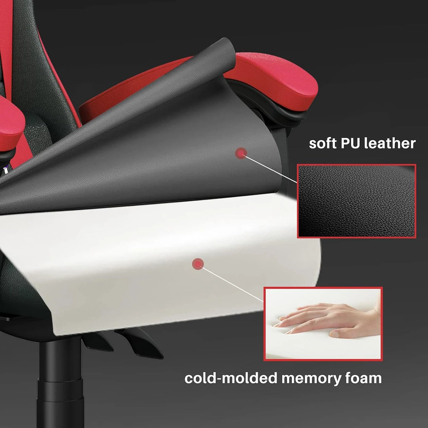Ergonomic Gaming Chair with Lumbar Cushion & Headrest, Height-Adjustable Office Chair for Gamers - Multiple Color Options