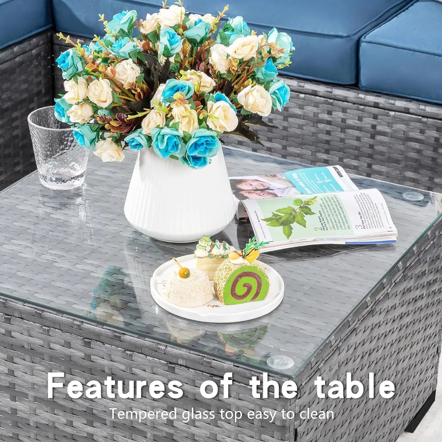 3-Piece Outdoor Sectional Sofa Set – All-Weather Rattan Wicker