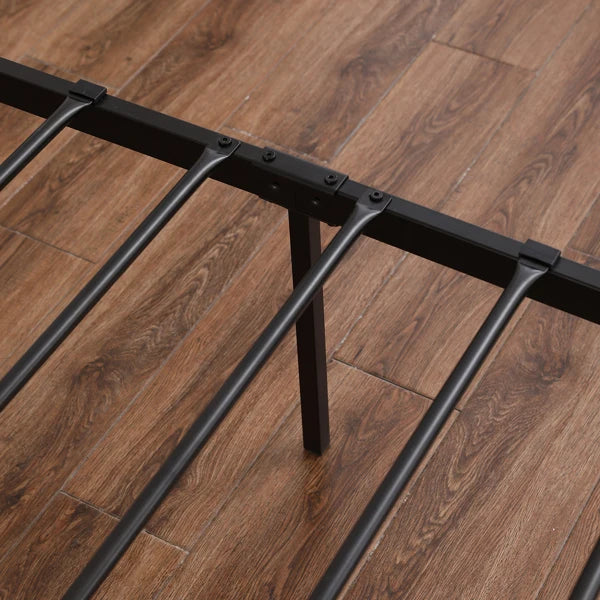 Curved Frame Iron Bed with Decorative Ball Detail