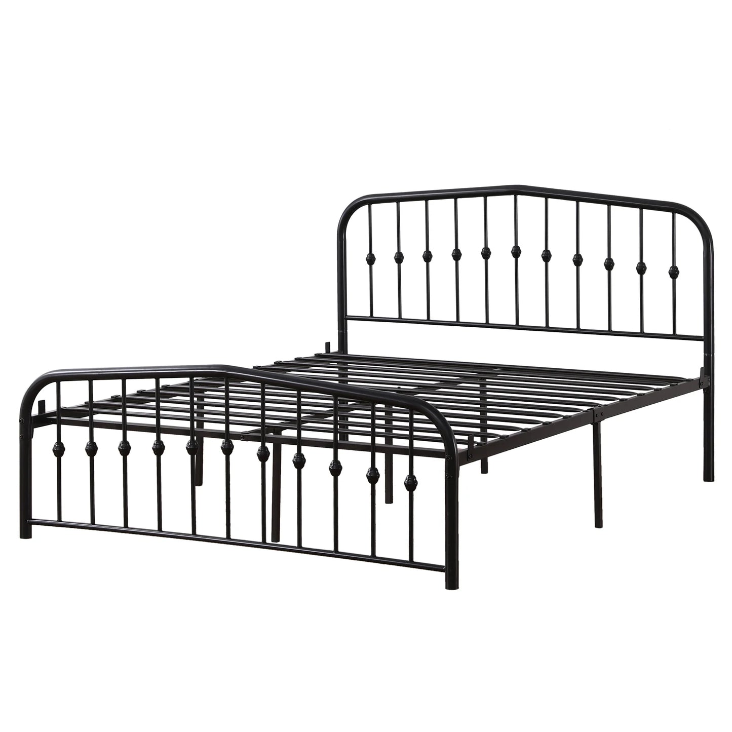 Curved Frame Iron Bed with Decorative Ball Detail