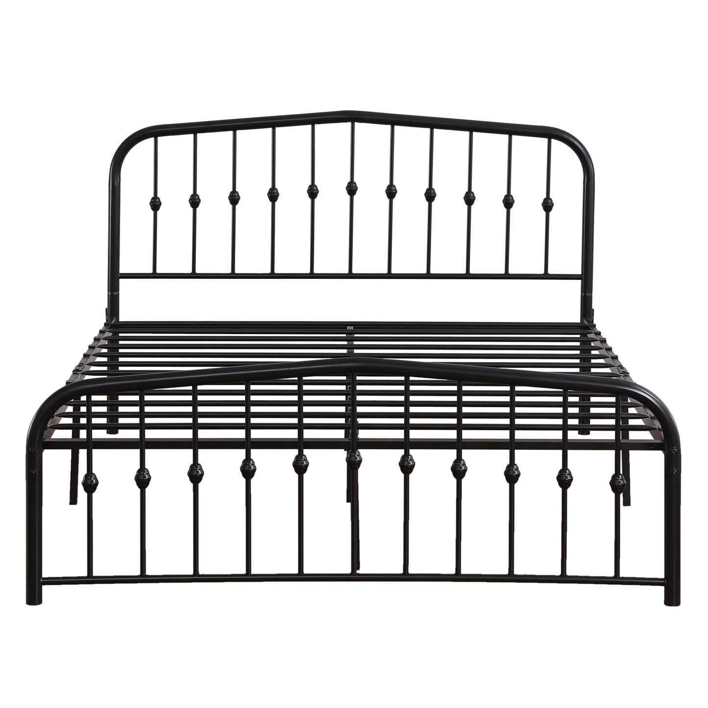 Curved Frame Iron Bed with Decorative Ball Detail