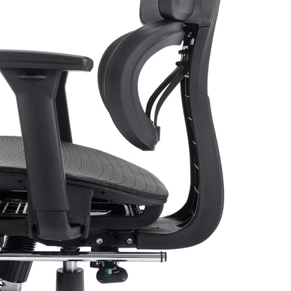 Ergonomic Mesh Office Chair with Lumbar Support, Adjustable Headrest, and Retractable Footrest