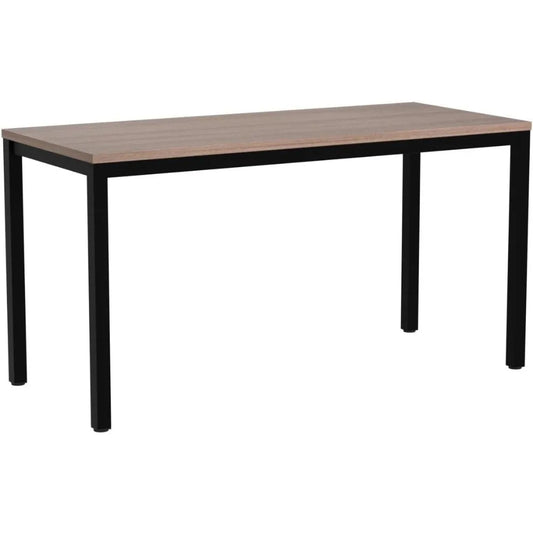 Contemporary 55" Rectangle Conference Table with Alloy Steel Base – Brown