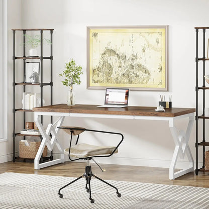 63" Executive Office Desk – Modern Wood and Metal Computer Desk with Spacious Work Surface, Easy Assembly