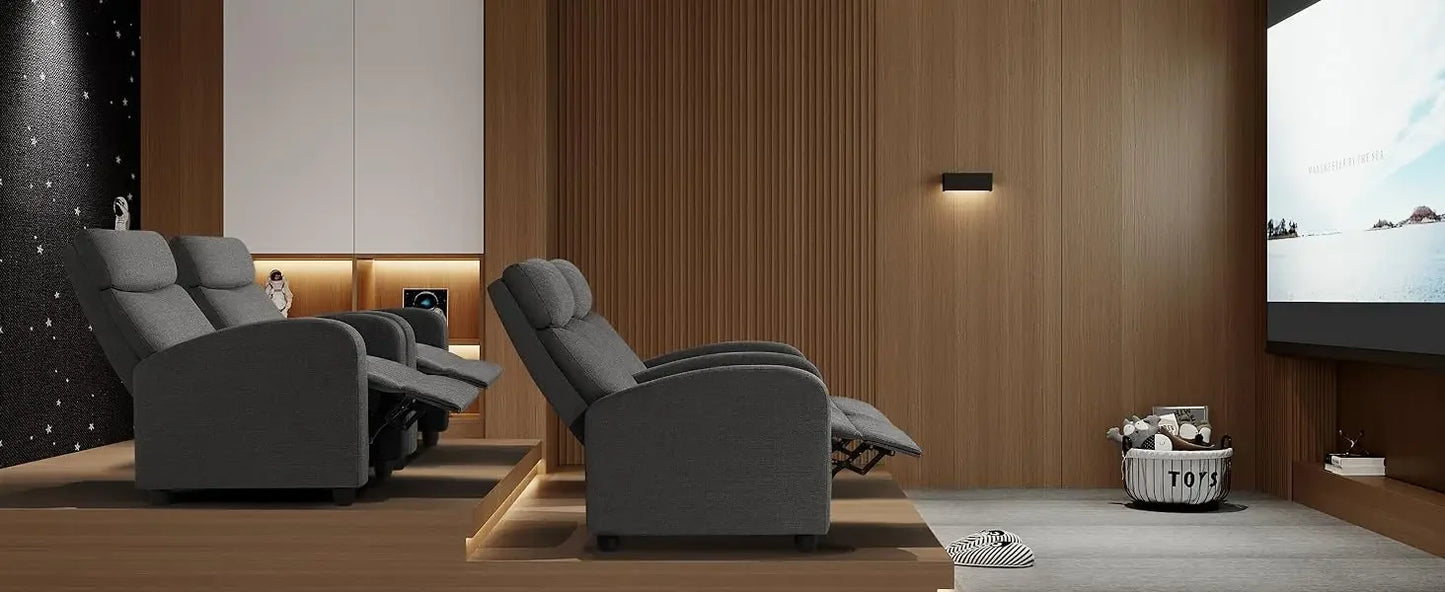 Adjustable Recliner Chair with Breathable Fabric – Modern Style Living Room Leisure Chair, Push-Back Reclining, 90°-165° Adjustable Footrest