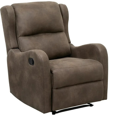 Modern Faux Leather Recliner Chair with Waterfall Back and Sloped Arms