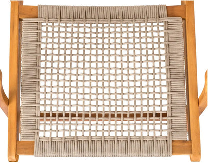 Vega Outdoor Chair - Solid Acacia Wood with Handwoven Ecru Cording