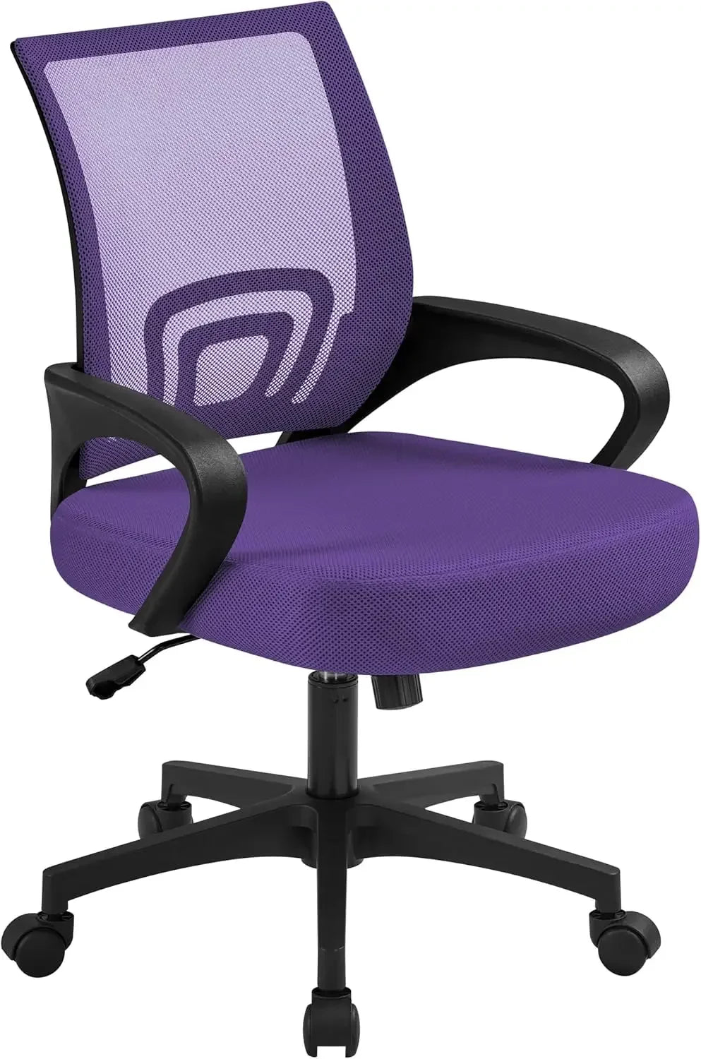 Ergonomic Mesh Office Chair with Lumbar Support - Adjustable Mid-Back Racing Seat