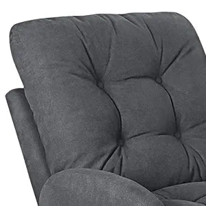 Grey Wingback Accent Chair with Ottoman, 5-Position Adjustable Backrest, Storage Ottoman, Solid Wood Frame, Modern Lounge Chair for Living Room, Office, or Bedroom