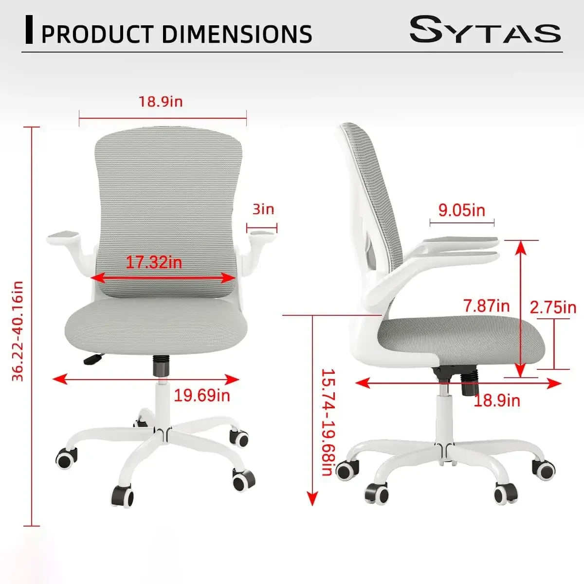 Ergonomic Mesh Desk Chair with Adjustable Armrests and Lumbar Support – XMSJ