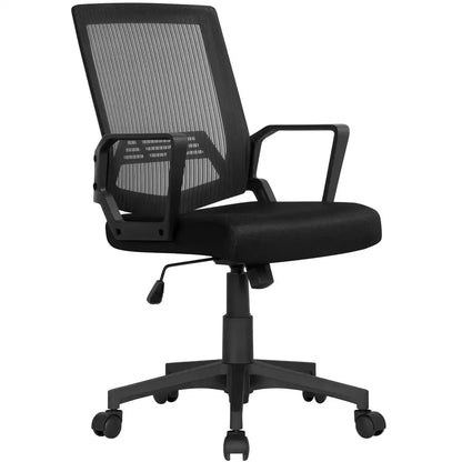 Ergonomic Height Adjustable Mesh Office Chair - Mid-Back, Breathable Mesh with Swivel Function