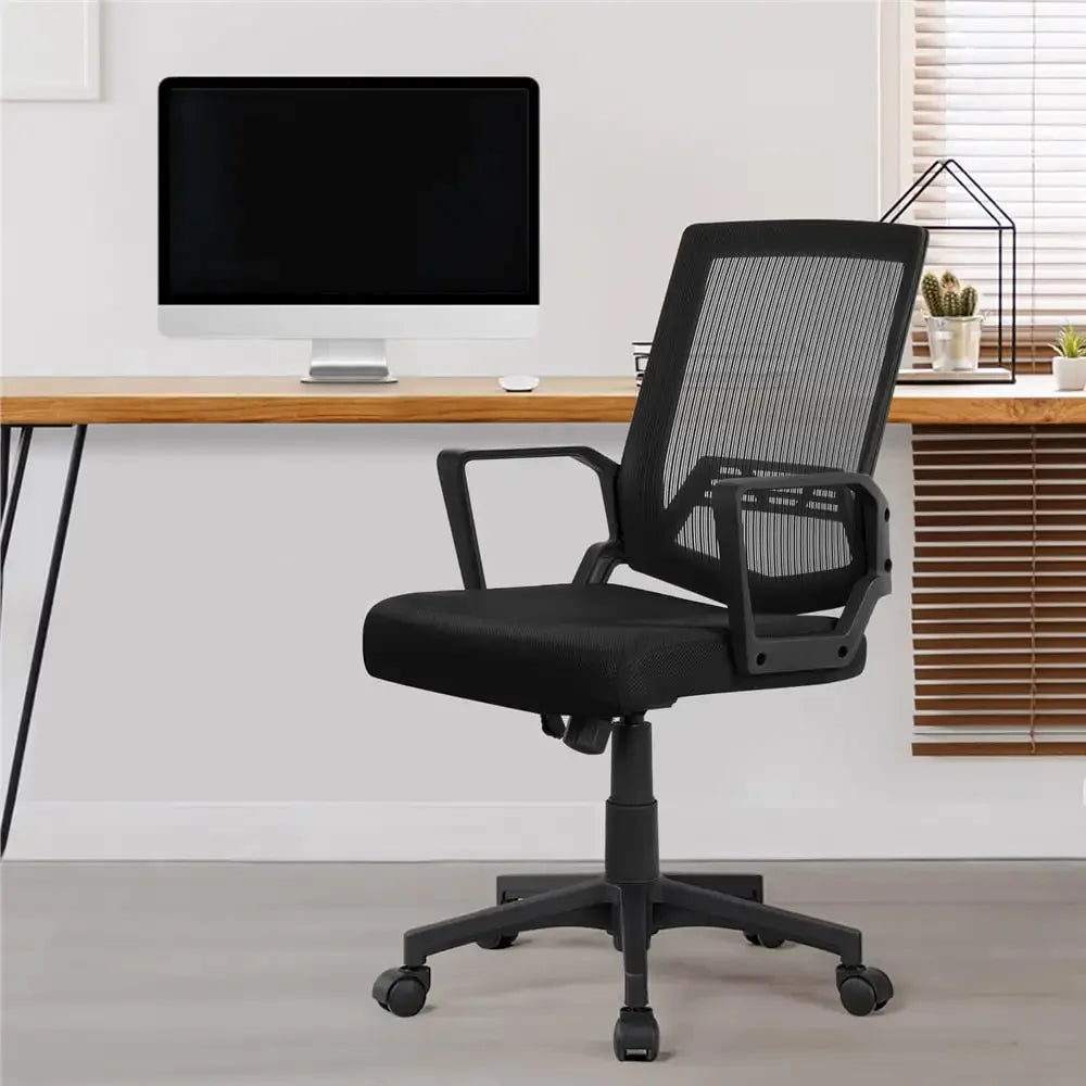 Ergonomic Height Adjustable Mesh Office Chair - Mid-Back, Breathable Mesh with Swivel Function