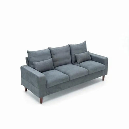 Contemporary L-Shaped Sofa with Wood Legs and Tool-Free Assembly – Faux Leather or Linen Fabric Upholstery