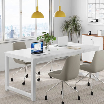 Modern 63" Executive Office Desk - Large Computer Table with Spliced Desktop