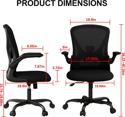 Ergonomic Mesh Desk Chair with Adjustable Armrests and Lumbar Support – XMSJ