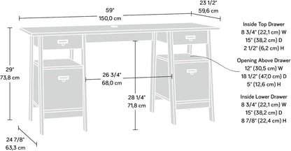 Trestle Executive Trestle Desk, Chalked Chestnut finish