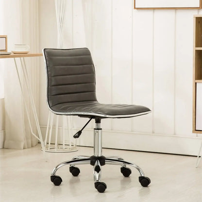 Contemporary Office Chair with Adjustable Height, Tilt Mechanism, and 360° Swivel – Leather-Like Upholstery