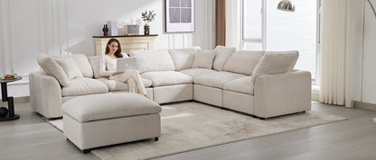 Convertible L-Shaped Sectional Sofa with Storage – Modern Velvet Living Room Couch with Cup Holders