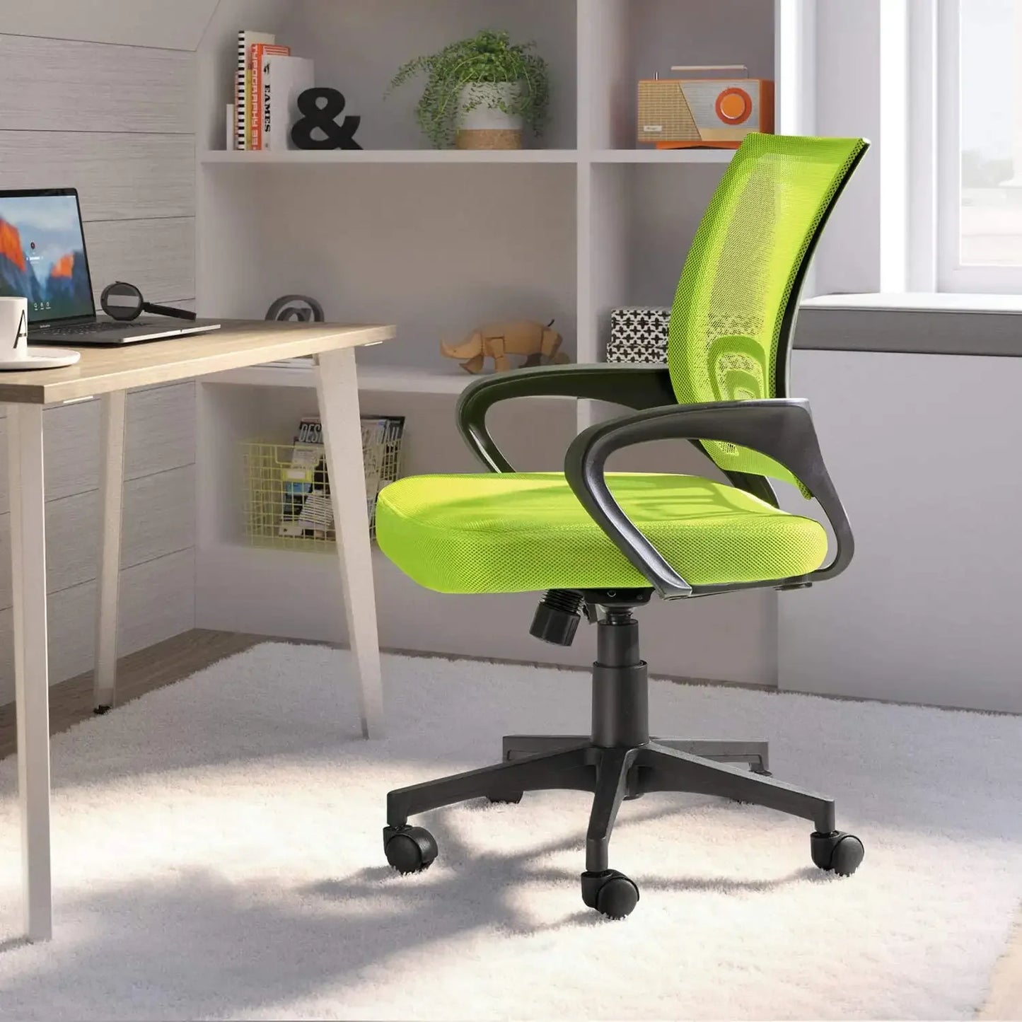 Ergonomic Mid-Back Mesh Office Desk Chair with Lumbar Support and Adjustable Armrests