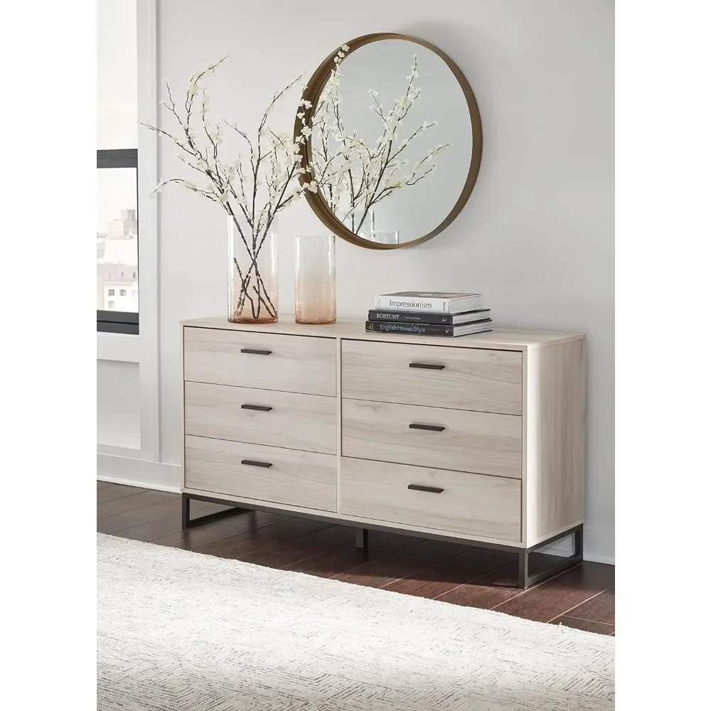 Modern Engineered Wood Dresser - Chic Storage Solution with Smooth-Gliding Drawers