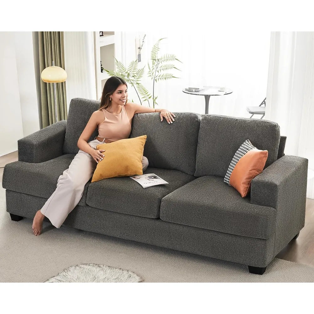89" Modern 3-Seater Chenille Sofa – Spacious & Comfy Couch with Deep Seats, Wide Armrests, and Sturdy Construction, Easy Assembly