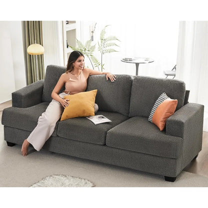 89" Modern 3-Seater Chenille Sofa – Spacious & Comfy Couch with Deep Seats, Wide Armrests, and Sturdy Construction, Easy Assembly