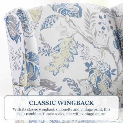 Ergonomic Modern Leisure Chair with Wooden Frame and High Backrest, 300 lbs Capacity, 31" x 28" x 37"