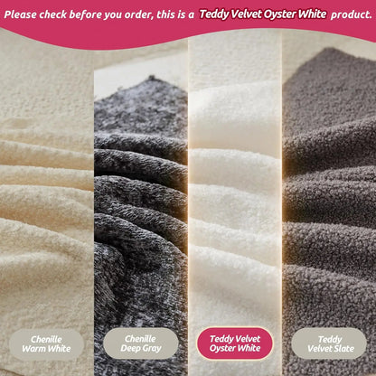 Modern Minimalist Extra Deep Seat Sofa with Teddy Velvet Upholstery – Ergonomic Design, Easy Assembly, 84" W Living Room Couch