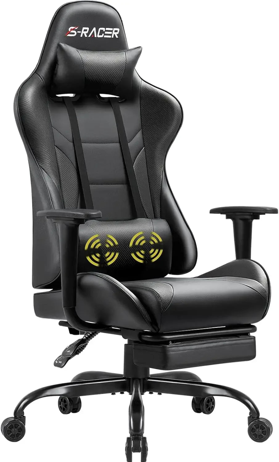 Ergonomic Gaming Office Chair - PU Leather, Reclining with Adjustable Height and Footrest