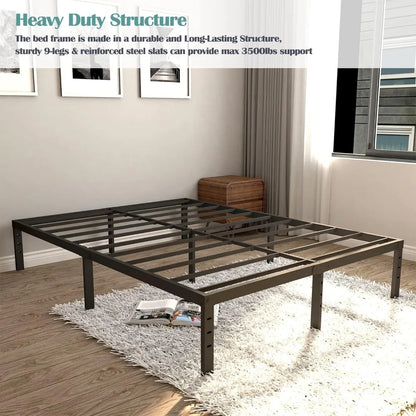 Heavy-Duty Metal King Bed Frame - Easy Assembly with 1000 lbs Capacity