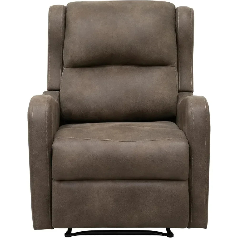 Modern Faux Leather Recliner Chair with Waterfall Back and Sloped Arms