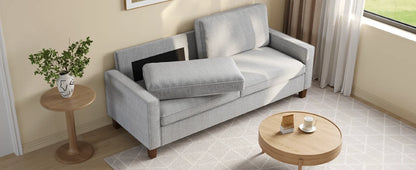 70" Modern Loveseat Sofa – Faux Linen Fabric with Adjustable Back Cushion, Pocketed Spring Seat, and 900lbs Weight Capacity