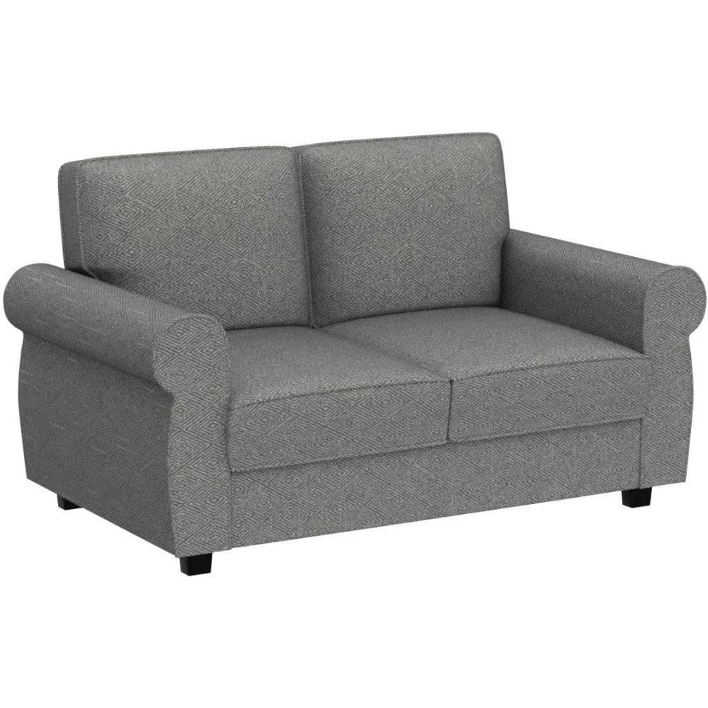 2-Seater Modern Loveseat Sofa – Compact Couch with High-Density Foam, Solid Wood Frame, and Removable Cushions, Easy Assembly