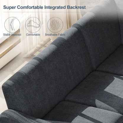 Modern L-Shaped Sectional Sofa with Upholstered Backrest – Versatile and Comfortable for Living Room or Apartment