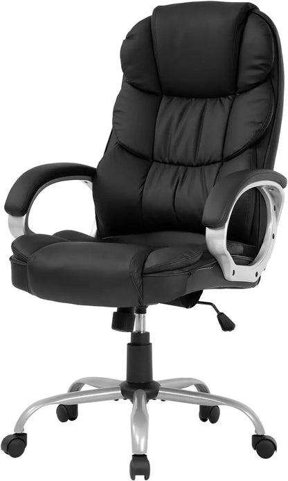 Ergonomic High-Back PU Leather Executive Office Chair with Lumbar Support – XMSJ